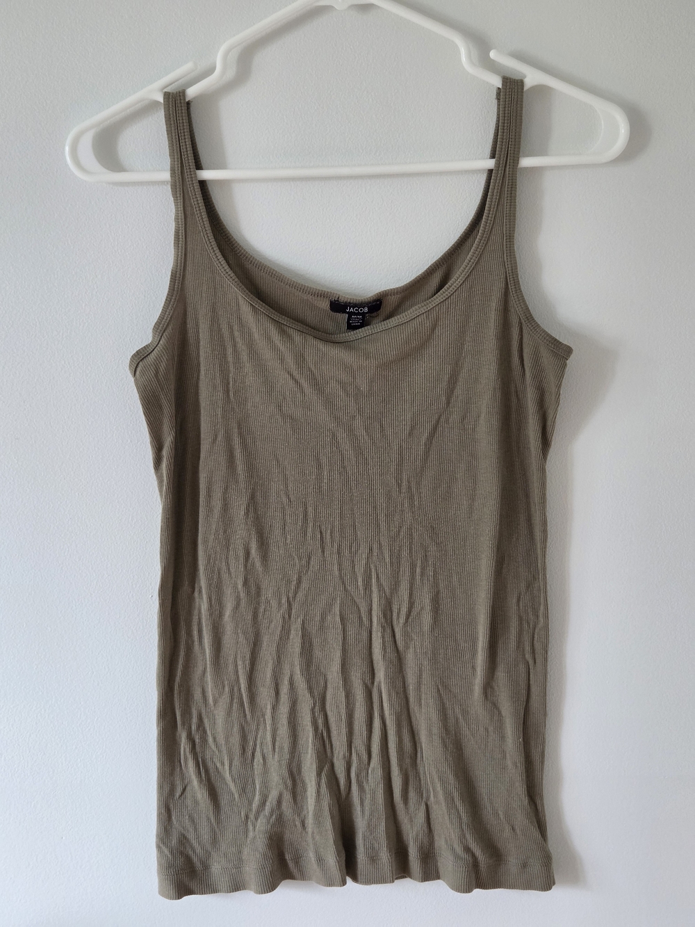 2/15$ Jacob Olive Khaki Green Ribbed Tank Top Camisole Medium M